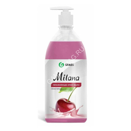 Мыло жидкое 1л с дозатором GRASS "Milana" Спелая черешня 126401 *6