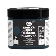 Краска акриловая для мебели и декора Графитовый 0,5 кг Новбытхим *1/6