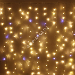 Гирлянда уличная Занавес 2м*1,5м 320LED белый тепл бел.мерц. прозр.нить IP54 183-173*1/4/32