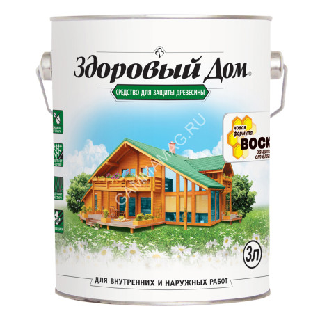 Защитно-декоративное покрытие для древесины Орех 3 л Здоровый дом *1/4/140