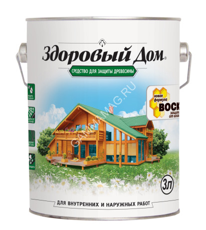 Защитно-декоративное покрытие для древесины Орех 3 л Здоровый дом *1/4/140