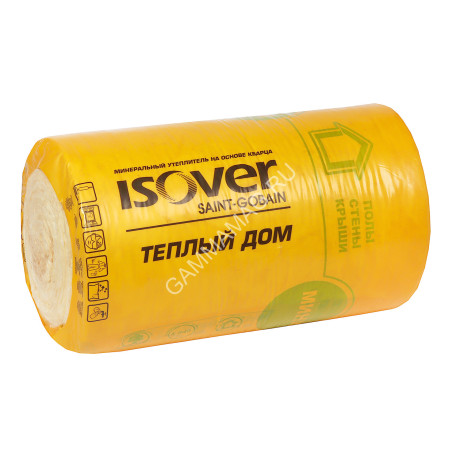 Теплоизоляция "ИЗОВЕР" Теплый Дом "МИНИ" ТВИН 50*610*8200 (2мата 10м2/0.5м3) Е/К *10/50
