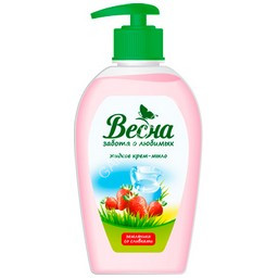 Мыло жидкое 280мл. с дозатором ВЕСНА Земляника со сливками (арт. 5099) *15