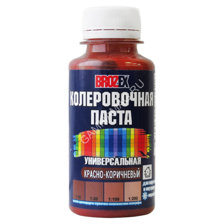 Колер паста красно-коричневый №08 0,1 л BROZEX *6/108