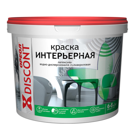 Краска акриловая для стен и потолков 25 кг Дисконт Ореол *1/18