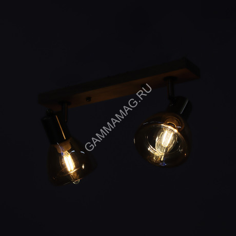 Светильник настенный (спот) N5104/2 AB+WOOD Е14 2*40W VERNER LIGHTING *1