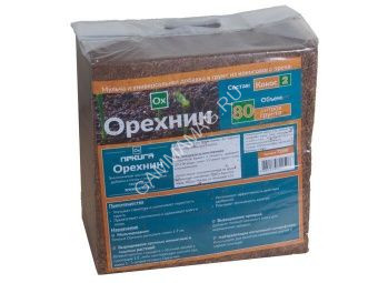 Кокосовая Мульча Орехнин1 4л (0,3кг) брикет (Nekura) *5/40