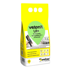 Шпаклевка полимерная белая финишная Weber LR+ 5 кг Vetonit *1/3/108