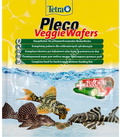 Tetra Pleco Veggie Wafers 0,015кг корм для растительноядных донных рыб