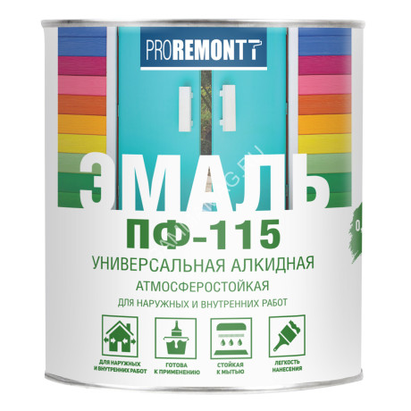 Эмаль ПФ-115 салатовая 0,9 кг Проремонт *1/10/590