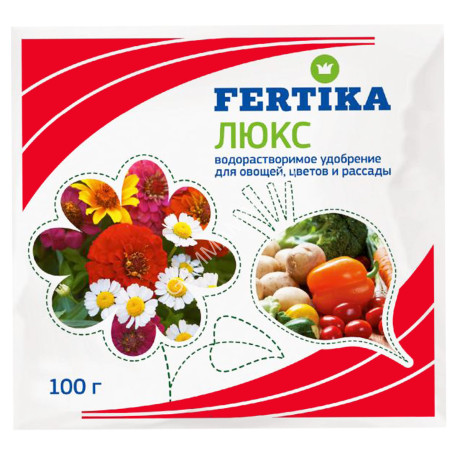 Удобрение для овощей, цветов и рассады 100г ФЕРТИКА ЛЮКС *10/50
