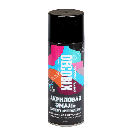 Эмаль-аэрозоль металлик черный 520 мл DECORIX (NO.1139) *1/12
