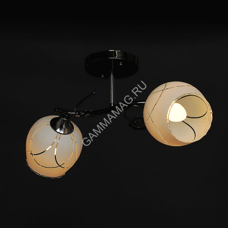 Люстра N2299/2 BCH 2*40W E27, 220V (250*300*520) S=8м2 VERNER LIGHTING *1