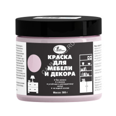 Краска акриловая для мебели и декора Нежно-розовый 0,5 кг Новбытхим *1/6