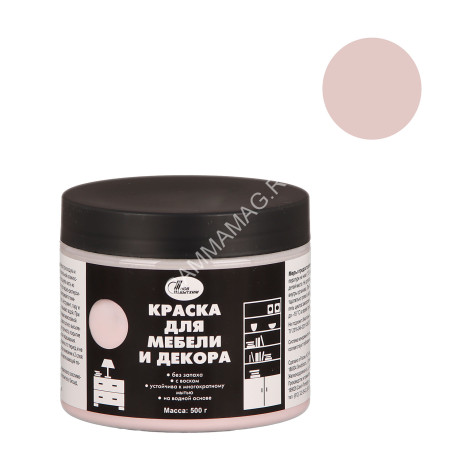 Краска акриловая для мебели и декора Нежно-розовый 0,5 кг Новбытхим *1/6