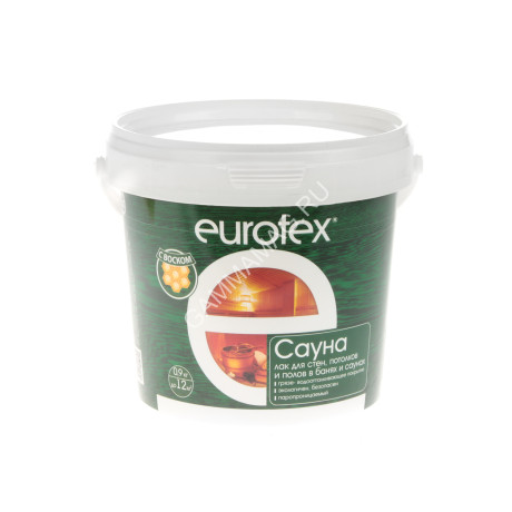 Лак акриловый для бань и саун 0,9 кг Eurotex *6/384