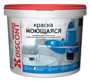 Краска латексная для стен и потолков 3 кг Дисконт Ореол моющаяся *1/4/144