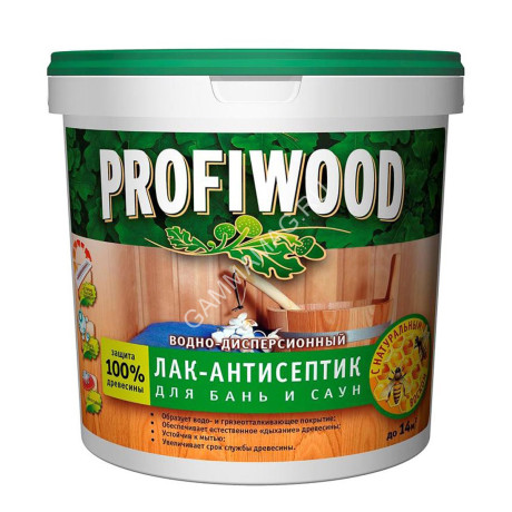 Лак акриловый для бань и саун 0,9 кг PROFIWOOD *1/6/588