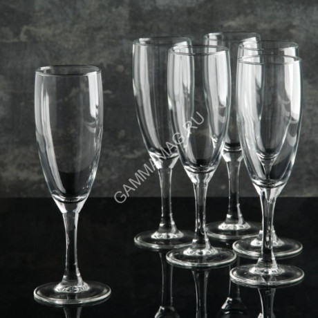 Набор бокалов стекло Luminarc "French brasserie" 170мл 6шт д/шамп. H9452 *1/4