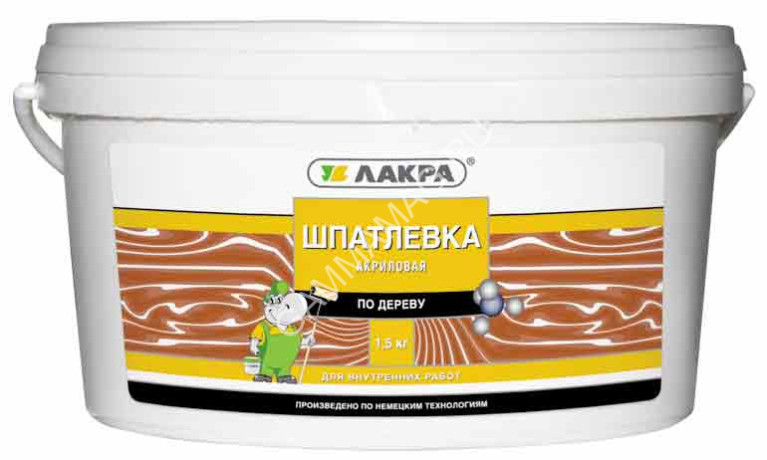 Шпатлевка по дереву береза 1,5 кг Лакра *1/6/432