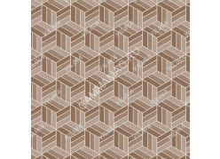 Коврик для ванной ПВХ шир. 65см х12м "V-line" Фотопечать 7167-cubes_brown "Кубы коричневые" *12