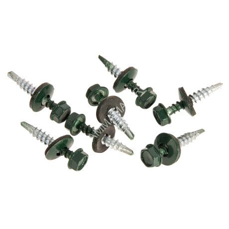 Саморезы кровельные BROZEX 4,8*29 RAL6005 (3000шт) (темно-зеленый) промтара к *1