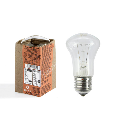 Лампа накаливания 25W Е27 груша 215-225V *100