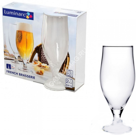 Набор бокалов стекло Luminarc "French brasserie" 620мл 2шт д/пива N6027 *1/4