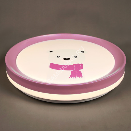 Светильник светодиодный акриловый 400мм 48W 6016P/24W*2 pink 3 реж., пульт VERNER LIGHTING *1/10