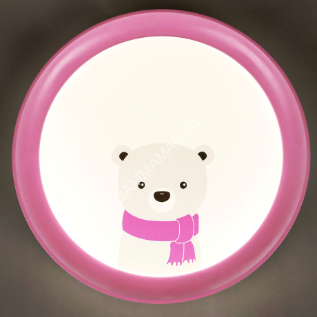 Светильник светодиодный акриловый 400мм 48W 6016P/24W*2 pink 3 реж., пульт VERNER LIGHTING *1/10