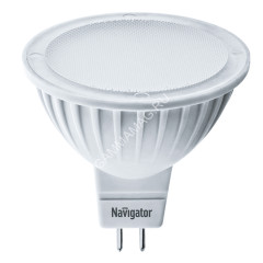 Лампа светодиодная 7W GU5,3 рефлектор 4К нейтральный матовая MR16 Navigator 94245 *10/20/200