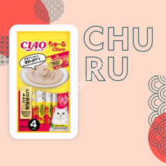 Inaba Ciao Churu 4*0,014кг Куриное филе и краб лакомство-пюре для кошек