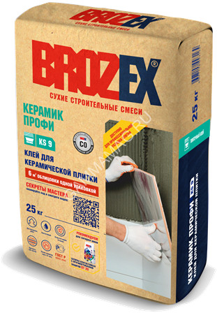 Клей для плитки KS 9 КЕРАМИК ПРОФИ 25 кг BROZEX класс клея С0 *1/56