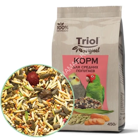 Triol 0,45кг корм для средних попугаев