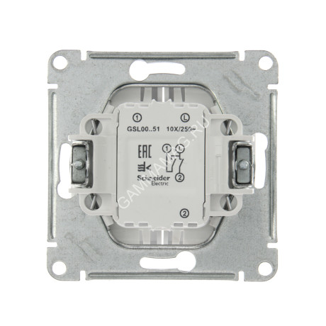 Механизм выключателя "Glossa" 2кл. белый GSL000151 *20