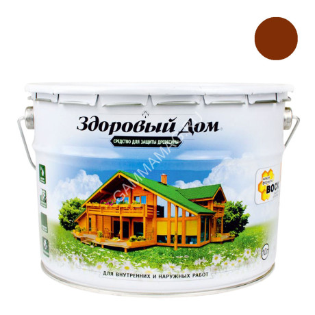 Защитно-декоративное покрытие для древесины Тик 10 л Здоровый дом *1/55