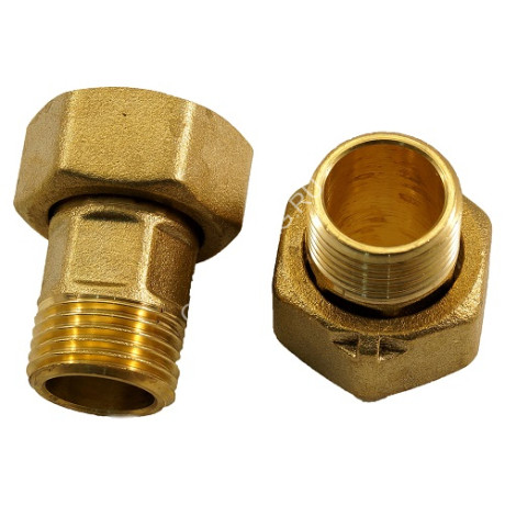 Штуцер для счётчика воды с накидной гайкой 1/2"(_15) 2 шт MP *1/10/100
