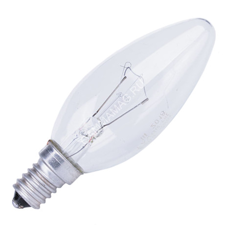 Лампа накаливания 40W Е14 свеча 220-230V ДС *100