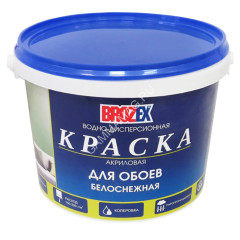 Краска акриловая для обоев 14 кг BROZEX белоснежная *1/48
