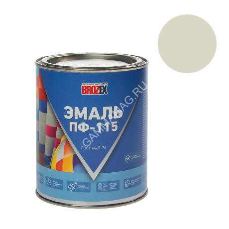 Эмаль ПФ-115 белая 0,9 кг BROZEX *1/13/546