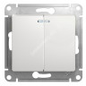 Механизм выключателя "Glossa" 2кл. белый с подсветкой GSL000153 *20