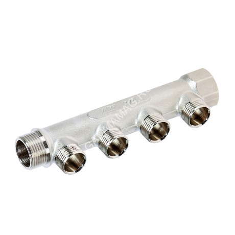 Коллектор 4 выхода 3/4"(_20) х 1/2"(_15) М/П/П/П/П/П MPF (ИС.071058) MP-У *1/30