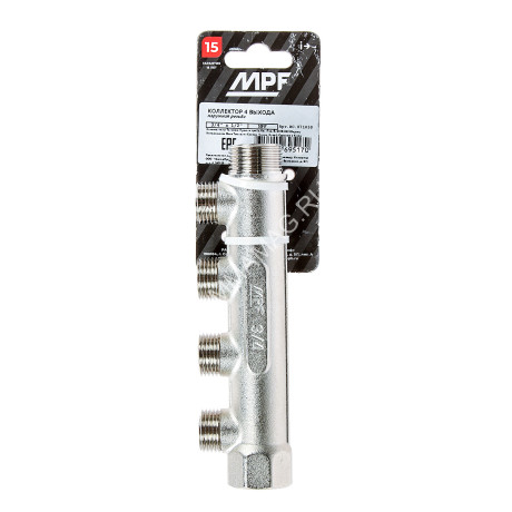 Коллектор 4 выхода 3/4"(_20) х 1/2"(_15) М/П/П/П/П/П MPF (ИС.071058) MP-У *1/30