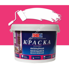 Краска акриловая для стен и потолков 4 кг BROZEX моющаяся белоснежная *4/168