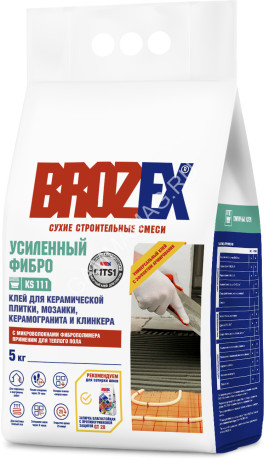 Клей для плитки KS 111 Усиленный ФИБРО 5 кг BROZEX *5/150 вместо СА46