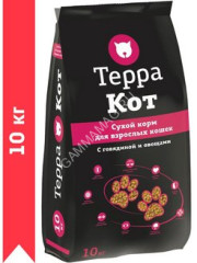 Терра Кот 10кг говядина и овощи сухой для взрослых кошек (772390)