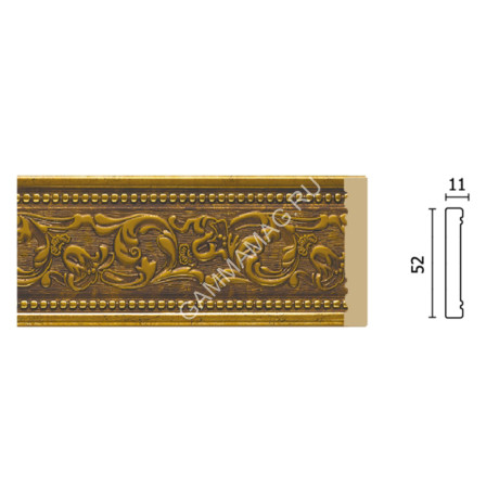 Молдинг средний 156-552 (52*11*2400мм)*40