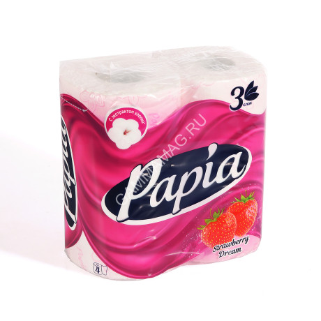 Бумага туалетная 3сл PAPIA в ассортименте (4рул) 5064992/5064993/5064989 *14