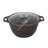 Кастрюля алюм. литая а/приг. Kukmara "Мраморная" кофейный 2,0л Стекл.кр. кмк22а *1/3