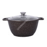 Кастрюля алюм. литая а/приг. Kukmara "Мраморная" кофейный 2,0л Стекл.кр. кмк22а *1/3